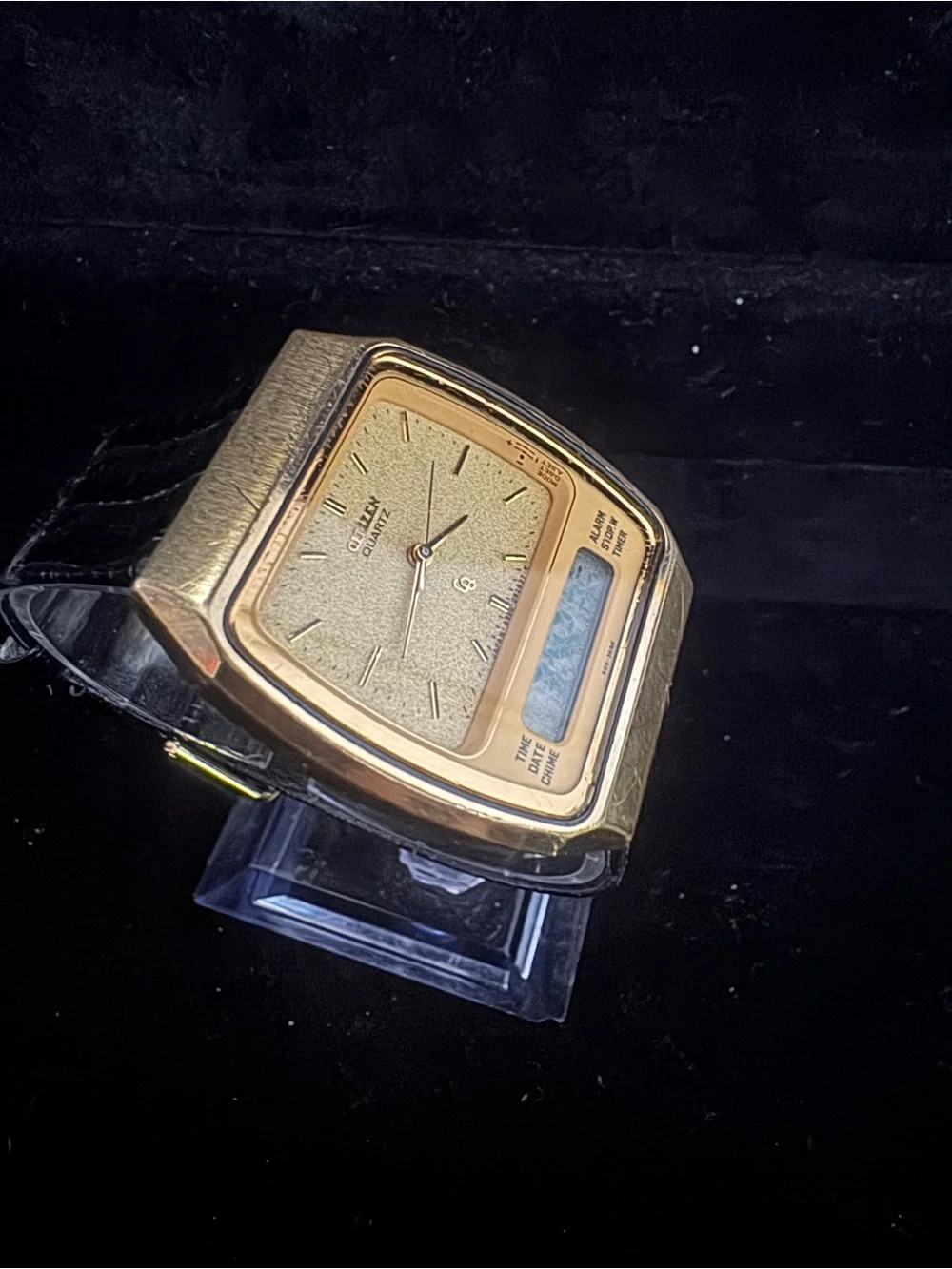 Citizen Two-Display Quartz Watch in Silver and Cream